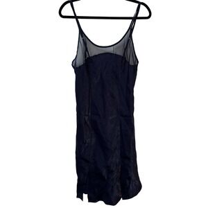 St Bernard Nightwear Navy Blue Mesh Panel Slip Dress Chemise Sz 12‎ 16/52152